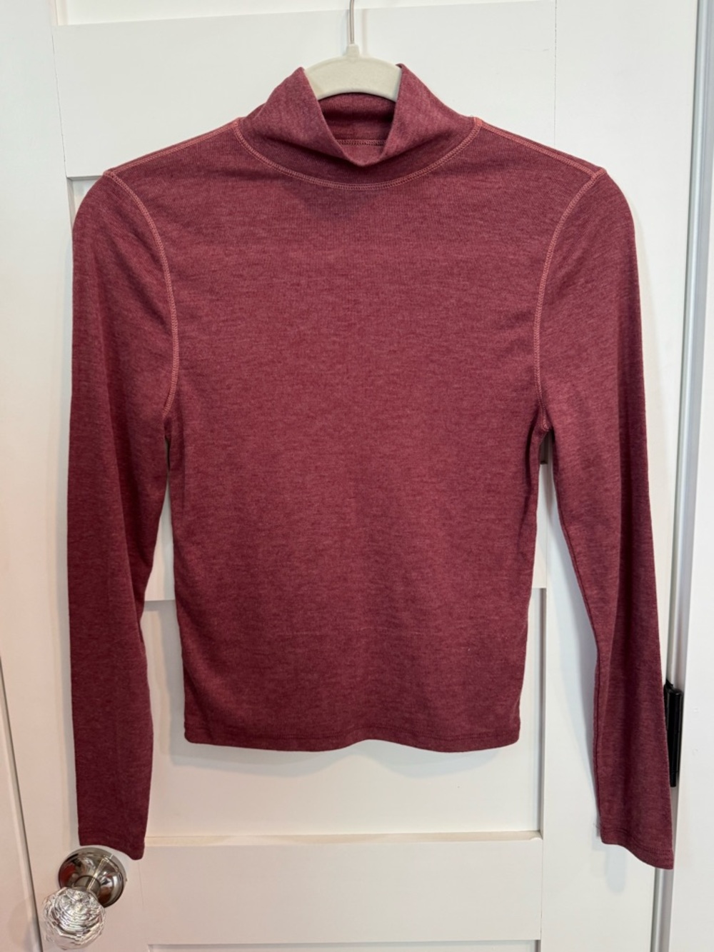 Madewell Women's Long Sleeve Mock Neck Turtleneck Top Merlot size M